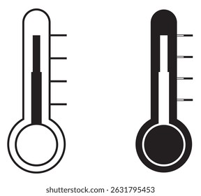 Thermometer temperature icons. Vector illustration.