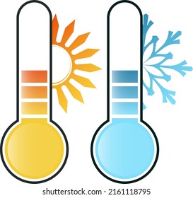 Thermometer for temperature increase and temperature decrease. Heating and air conditioning system