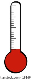 thermometer with temperature lowering to the bottom - freezing