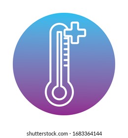 thermometer temperature measure block style vector illustration design