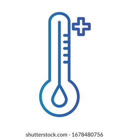 thermometer temperature measure, gradient line style icon vector illustration design