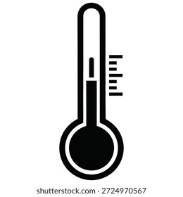 Silhueta do ícone do dispositivo de medição da temperatura do termômetro