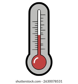 thermometer temperature measurement weather change flat color vector illustration template design