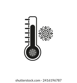 Thermometer temperature and snowflake icon. Vector illustration. EPS 10.