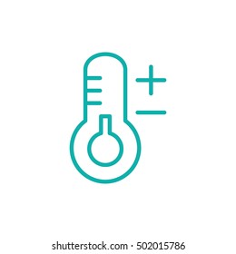 thermometer temperature thin line outline icon blue