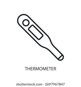 Thermometer dünne Linie Symbole. Original Vektorgrafik.