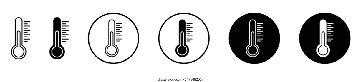 Thermometer thin line vector icon set.