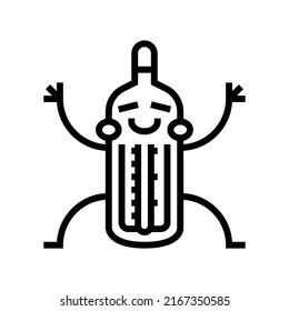 thermometer tool line icon vector. thermometer tool sign. isolated contour symbol black illustration