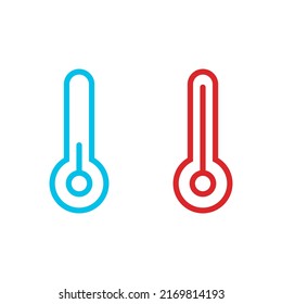 Thermometer vector cold and hot icon