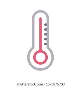  thermometer vector color line icon 