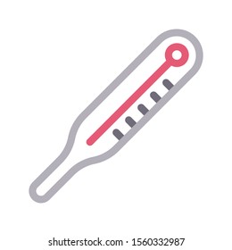 thermometer vector colour line icon 