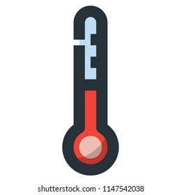 Thermometer Vector Filled Line Icon 32x32 Pixel Perfect. Editable 2 Pixel Stroke Weight. Colorful Medical Health Icon for Website Mobile App Presentation