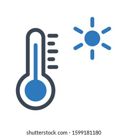 thermometer vector glyph color icon 