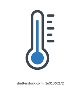 thermometer vector glyph color icon 