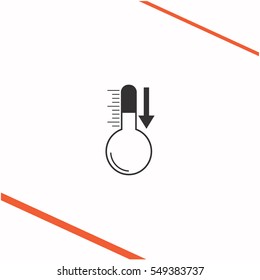 Thermometer vector grey icon on white background. Thermometer symbol stock bitmap illustration. Business picture.