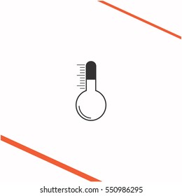 Thermometer vector grey icon on white background. Thermometer symbol stock bitmap illustration. Business picture.