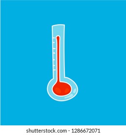 thermometer vector. hand drawn icon. medical illustration. editable stroke