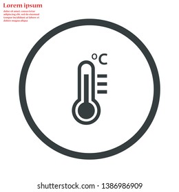 thermometer vector icon 10 eps , Lorem ipsum Flat design