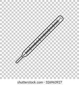 thermometer vector icon - black illustration