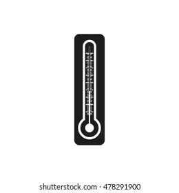 Thermometer vector icon. Black illustration isolated on white background for graphic and web design.