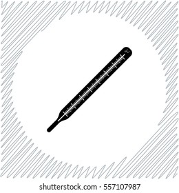 Thermometer vector icon - black  illustration