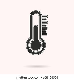 Thermometer vector icon. Black illustration isolated on white background for graphic and web design.