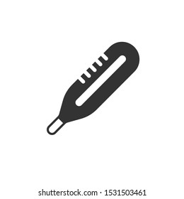 thermometer vector icon black on white background. symbol