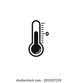 Termómetro, icono vector, silueta negra. Dispositivo de medición de la temperatura. Diseño plano mínimo de dibujos animados, cepa 10.