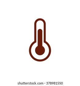 Thermometer. Vector icon brown
