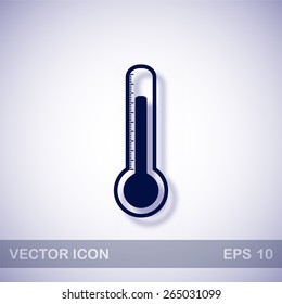 Thermometer vector icon - dark blue illustration with blue shadow