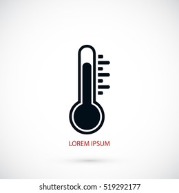 thermometer vector icon, flat design best vector icon