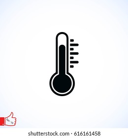 thermometer vector icon, flat design best vector icon