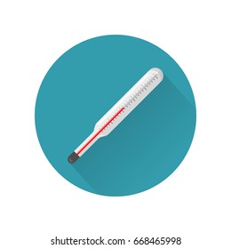 Thermometer vector icon in flat style