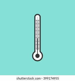 Thermometer    vector icon. Illustration isolated on green  background for graphic and web design.