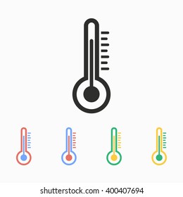 Thermometer  vector icon. Illustration isolated on white  background for graphic and web design.