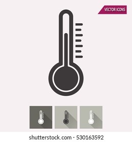 Thermometer vector icon. Illustration isolated for graphic and web design.