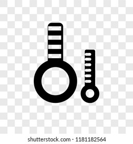 Thermometer vector icon isolated on transparent background, Thermometer logo concept