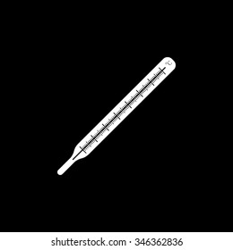 thermometer vector icon isolated on black