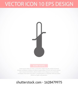 Thermometer vector Icon with measuring ruler. Simple Sign Of Temperature. vector Icon Measuring weather indicator element. Meteorology vector Icon climate control