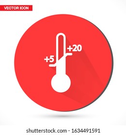 Thermometer vector Icon with measuring ruler. Simple Sign Of Temperature. vector Icon Measuring weather indicator element. Meteorology vector Icon climate control