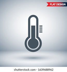 Thermometer vector Icon with measuring ruler. Simple Sign Of Temperature. vector Icon Measuring weather indicator element. Meteorology vector Icon climate control
