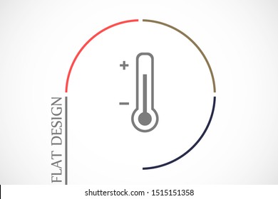 Thermometer vector icon. Thermometer for measuring the temperature of icons. The thermometer icon for weather. Thermometer icon flat design.