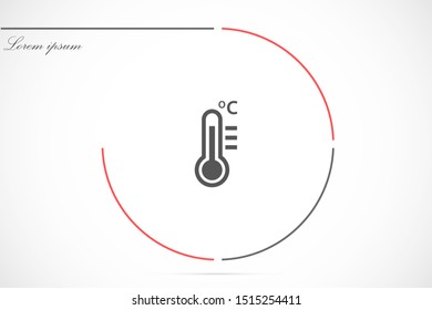 Thermometer vector icon. Thermometer for measuring the temperature of icons. The thermometer icon for weather. Thermometer icon flat design.