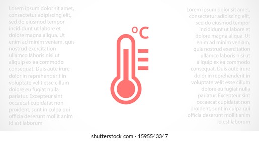Thermometer vector icon. Thermometer for measuring the temperature of icons. The thermometer icon for weather. Thermometer icon flat design.