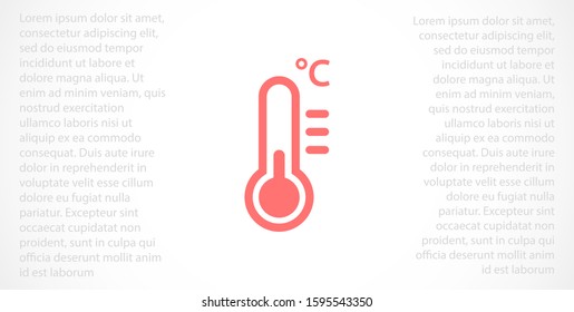 Thermometer vector icon. Thermometer for measuring the temperature of icons. The thermometer icon for weather. Thermometer icon flat design.