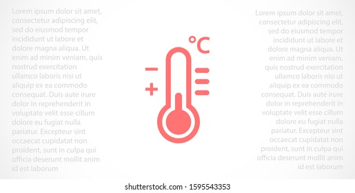 Thermometer vector icon. Thermometer for measuring the temperature of icons. The thermometer icon for weather. Thermometer icon flat design.