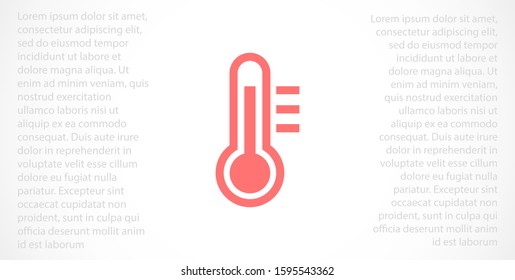 Thermometer vector icon. Thermometer for measuring the temperature of icons. The thermometer icon for weather. Thermometer icon flat design.