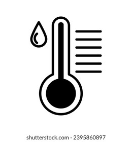 Thermometer vector icon. Thermometer for measuring the temperature of icons. The thermometer icon for weather. Thermometer icon flat design.