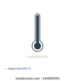 Thermometer Vector Icon, Medical thermometer to check fever, . Silhouette symbol. Meteorological thermometers on a white background.