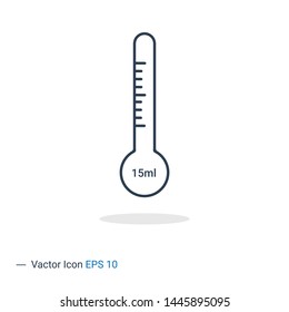 Thermometer Vector Icon, Medical thermometer to check fever, . Silhouette symbol. Meteorological thermometers on a white background.